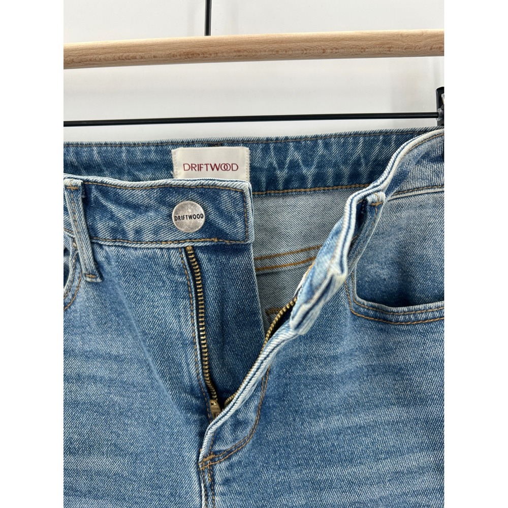 Driftwood x Free People Farrah Jean Denim Embroidered Floral Flare Leg Boho Sz26 - Picture 6 of 8
